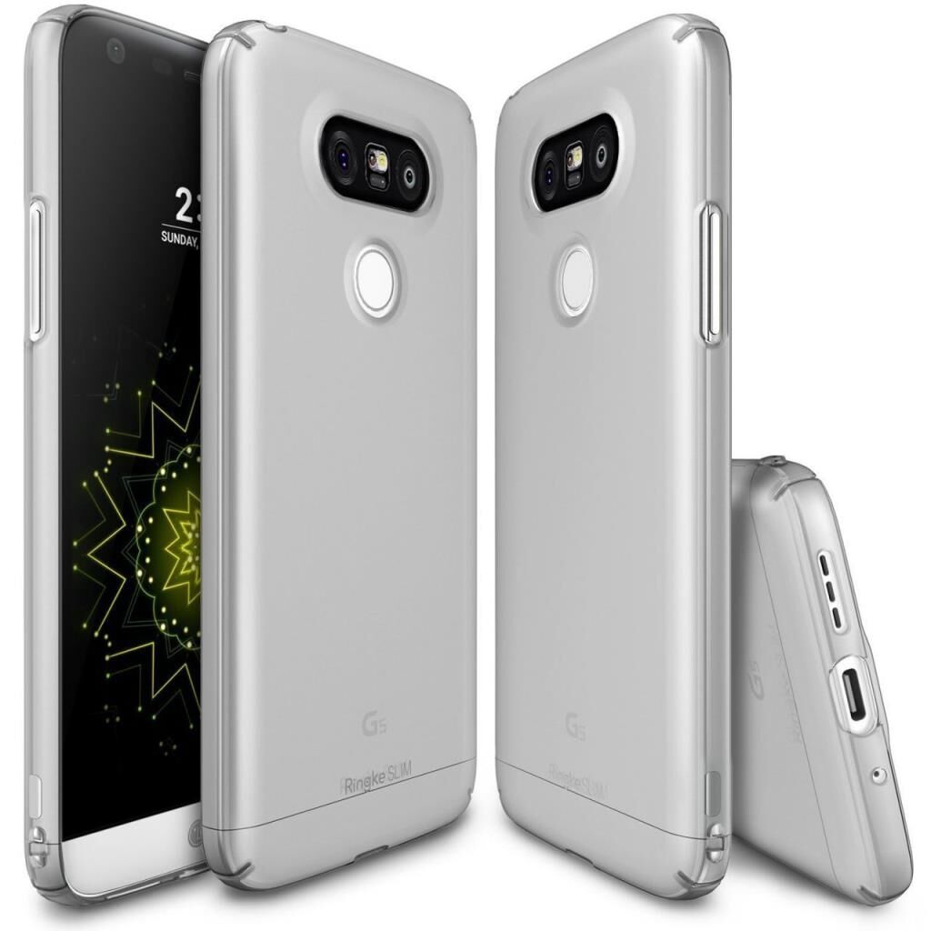 Ringke Slim Frost G5 ile Uyumlu Kılıf Gray4 Tarafı Saran Tam Koruma İnce Buzlu Şeffaf