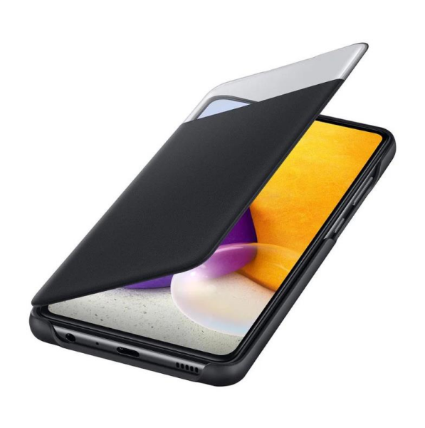 Galaxy A72 ile Uyumlu S View Cüzdan Kılıf Siyah EF-EA725PBEGWW