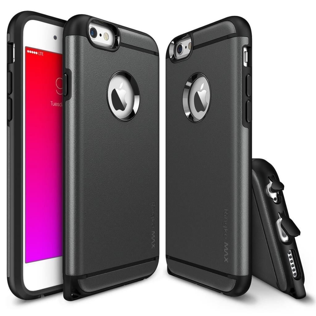 Ringke Max iPhone 6s/ 6 ile Uyumlu  Kılıf Gun Metal Tam Koruma Isı Dağılımlı Şok Emici Teknoloji