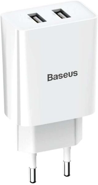 Baseus CCFS-R02 Speed Mini Dual Seyahat Şarjı 10.5W Beyaz
