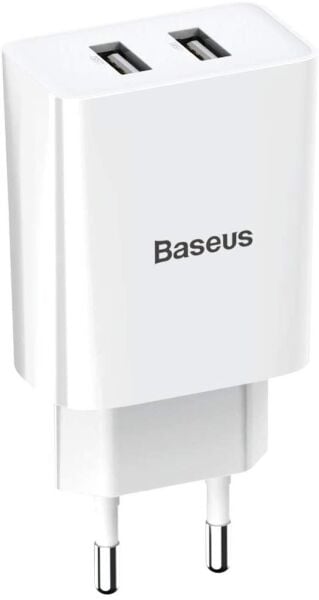 Baseus CCFS-R02 Speed Mini Dual Seyahat Şarjı 10.5W Beyaz
