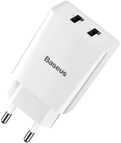 Baseus CCFS-R02 Speed Mini Dual Seyahat Şarjı 10.5W Beyaz