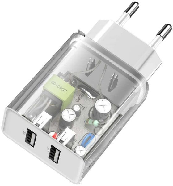 Baseus CCFS-R02 Speed Mini Dual Seyahat Şarjı 10.5W Beyaz