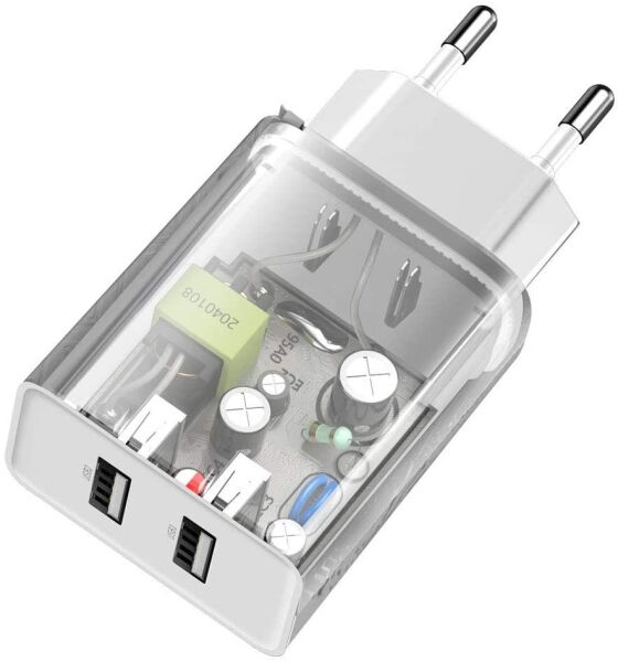 Baseus CCFS-R02 Speed Mini Dual Seyahat Şarjı 10.5W Beyaz