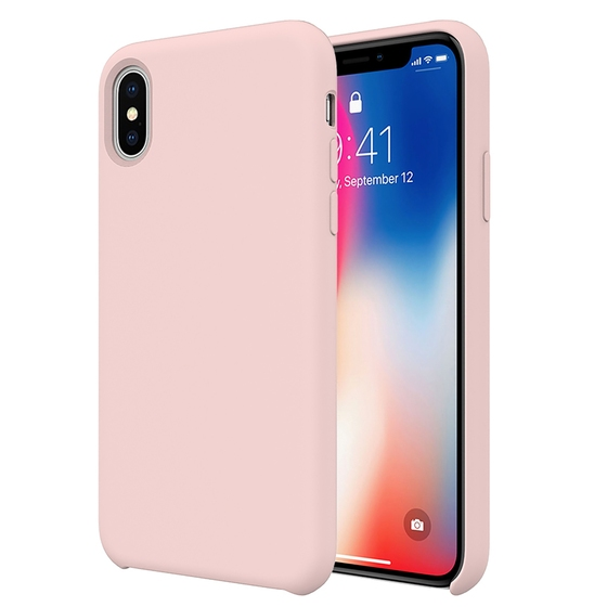 Buff iPhone Xs Max ile Uyumlu Rubber Fit Kılıf Pink Sand