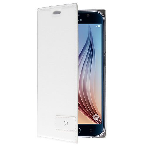 Galaxy S6 ile Uyumlu Kılıf Kapaklı Safir Serisi Beyaz