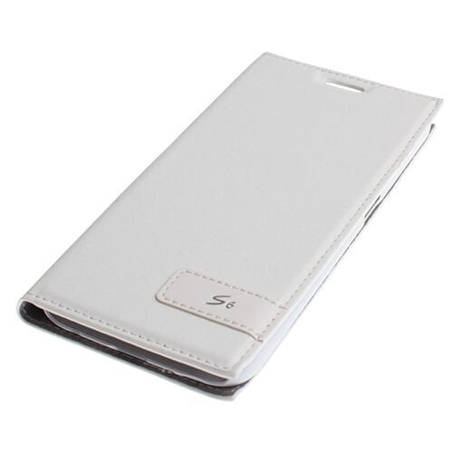Galaxy S6 ile Uyumlu Kılıf Kapaklı Safir Serisi Beyaz