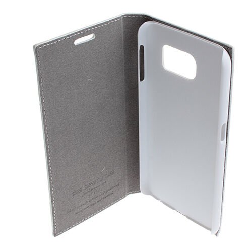 Galaxy S6 ile Uyumlu Kılıf Kapaklı Safir Serisi Beyaz