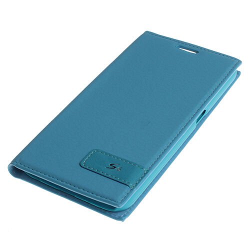 Galaxy S6 ile Uyumlu Kılıf Kapaklı Safir Serisi Mavi