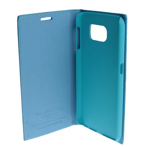 Galaxy S6 ile Uyumlu Kılıf Kapaklı Safir Serisi Mavi