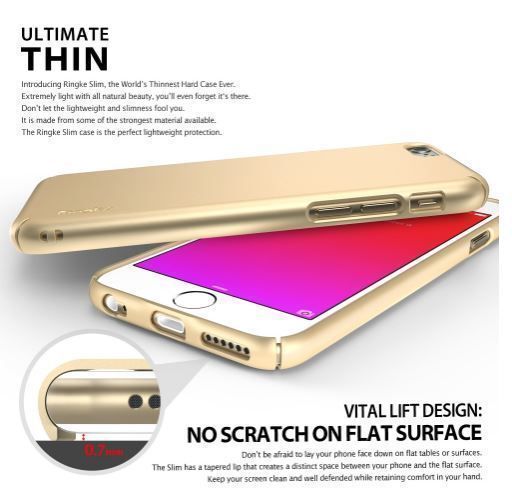 Ringke Slim iPhone 6s/ 6 ile Uyumlu KIlıf Royal Gold