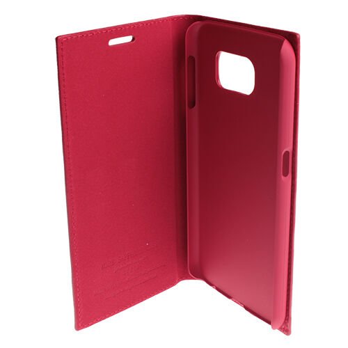 Galaxy S6 ile Uyumlu Kılıf Kapaklı Safir Serisi Kırmızı