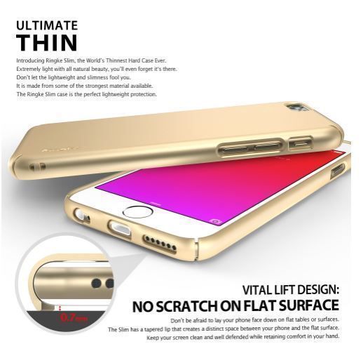 Ringke Slim iPhone 6s Plus/ 6 Plus ile Uyumlu KIlıf Rose Gold