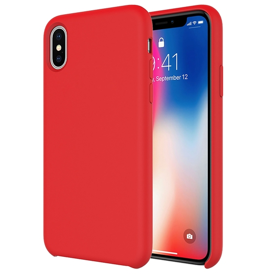 Buff iPhone Xs/X ile Uyumlu Rubber Fit Kılıf Red