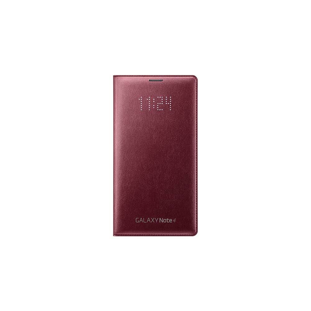 Galaxy Note 4 ile Uyumlu Led Flip Kılıf (Bordo)-EF-NN910BREGWW (Out)