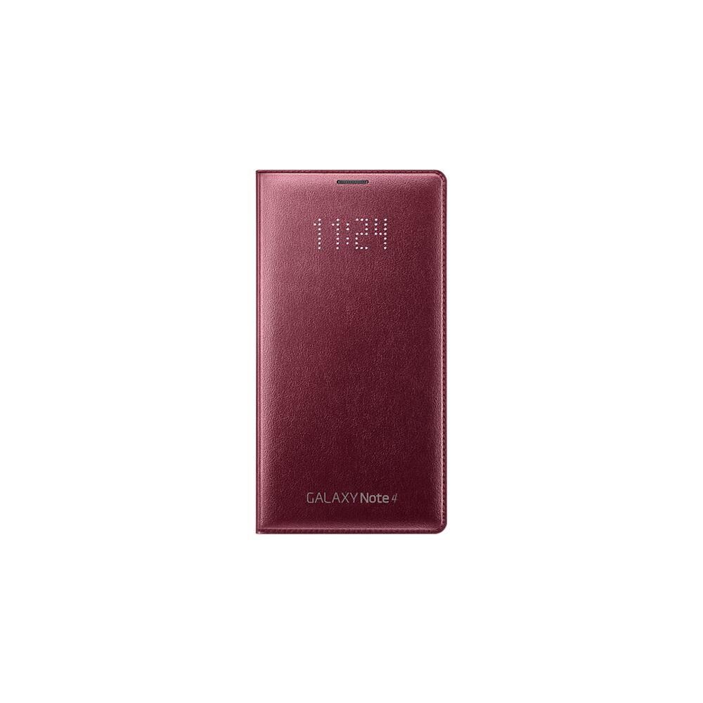 Galaxy Note 4 ile Uyumlu Led Flip Kılıf (Bordo)-EF-NN910BREGWW (Out)