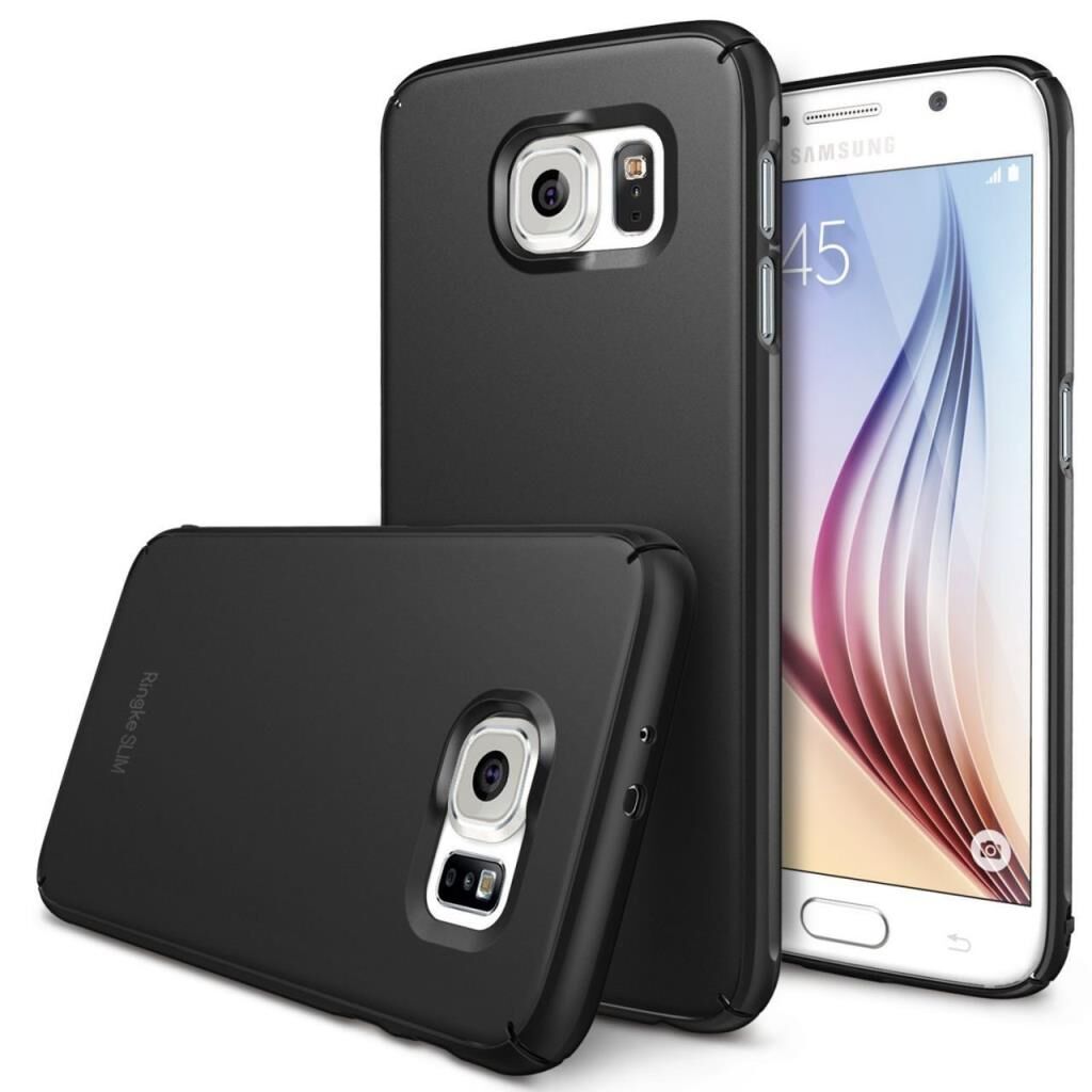 Ringke Slim Galaxy S6 ile Uyumlu Kılıf SF Black 4 Tarafı Saran İnce Şık Tasarım