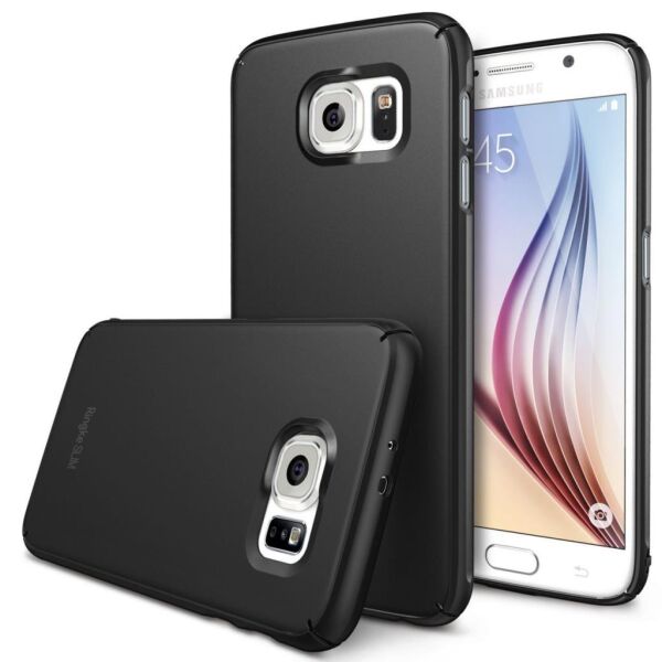 Ringke Slim Galaxy S6 ile Uyumlu Kılıf SF Black 4 Tarafı Saran İnce Şık Tasarım