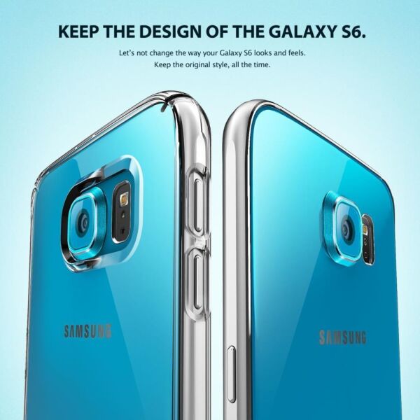 Ringke Slim Galaxy S6 ile Uyumlu Kılıf SF Black 4 Tarafı Saran İnce Şık Tasarım