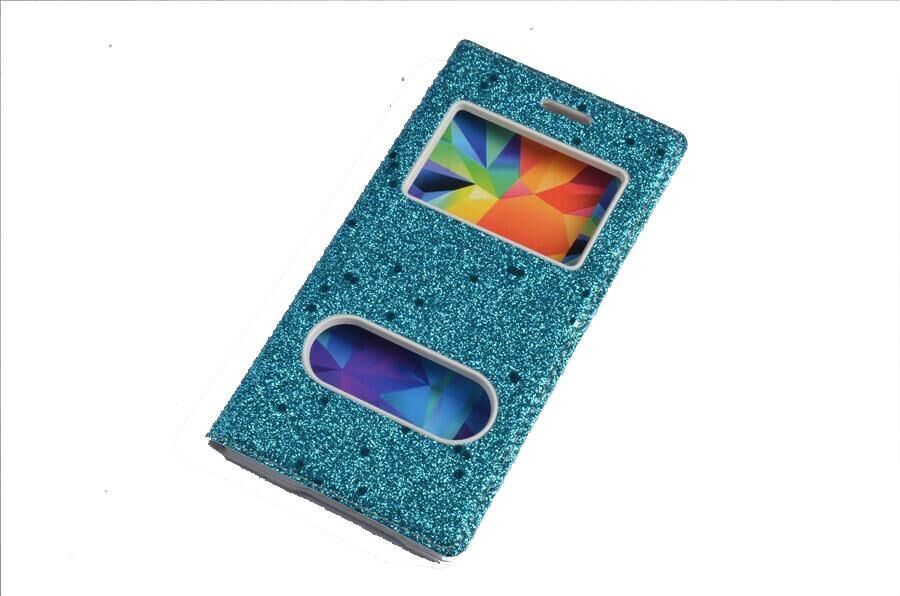 Jopus Galaxy A5 2017 ile Uyumlu Suni Deri KK-148 Simli Kapaklı Koruma Kılıfı Mavi