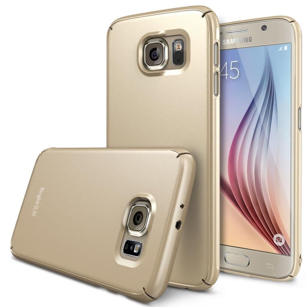 Ringke Slim Galaxy S6 ile Uyumlu Kılıf Royal Gold 4 Tarafı Saran İnce Şık Tasarım