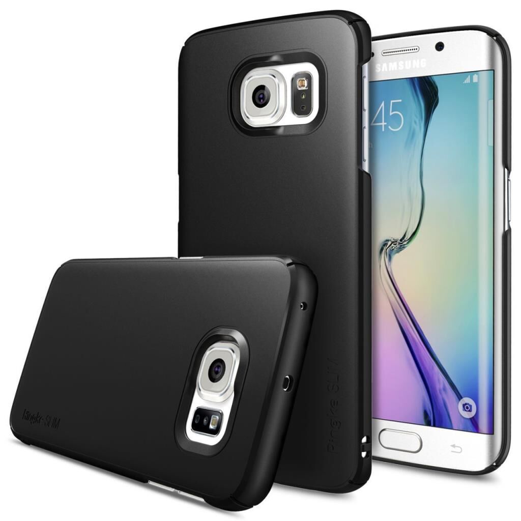 Ringke Slim Galaxy S6 Edge ile Uyumlu Kılıf SF Black 4 Tarafı Saran İnce Şık Tasarım