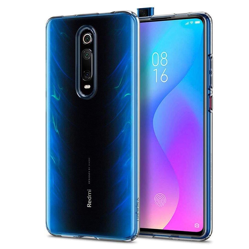 Spigen Mi 9T / Mi 9T Pro ile Uyumlu Kılıf Liquid Crystal 4 Tarafı Tam Koruma Crystal Clear