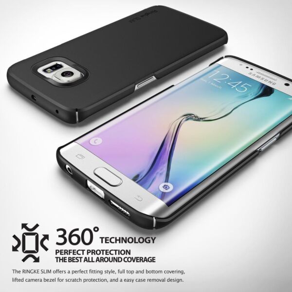 Ringke Slim Galaxy S6 Edge ile Uyumlu Kılıf Crystal View 4 Tarafı Saran İnce Şık Tasarım