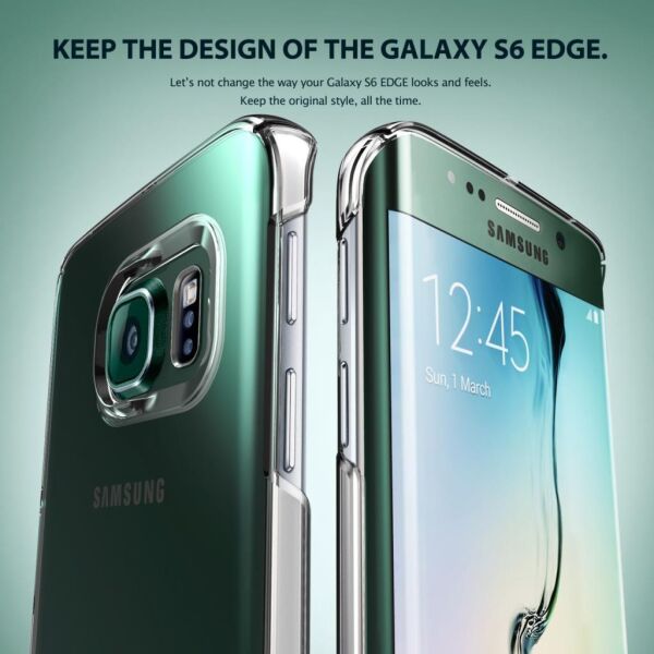 Ringke Slim Galaxy S6 Edge ile Uyumlu Kılıf Crystal View 4 Tarafı Saran İnce Şık Tasarım