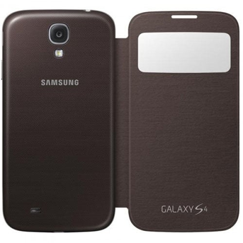 Galaxy S4 ile Uyumlu S View Cover Kılıf Kahve EF-CI950BAEGWW (Out)