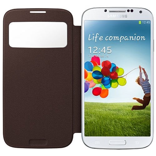 Galaxy S4 ile Uyumlu S View Cover Kılıf Kahve EF-CI950BAEGWW (Out)