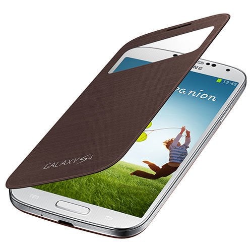 Galaxy S4 ile Uyumlu S View Cover Kılıf Kahve EF-CI950BAEGWW (Out)