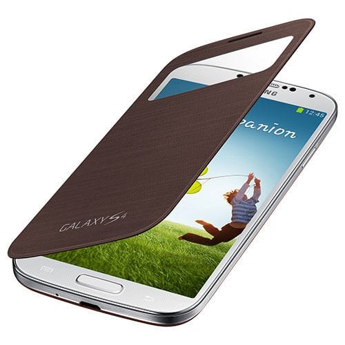 Galaxy S4 ile Uyumlu S View Cover Kılıf Kahve EF-CI950BAEGWW (Out)