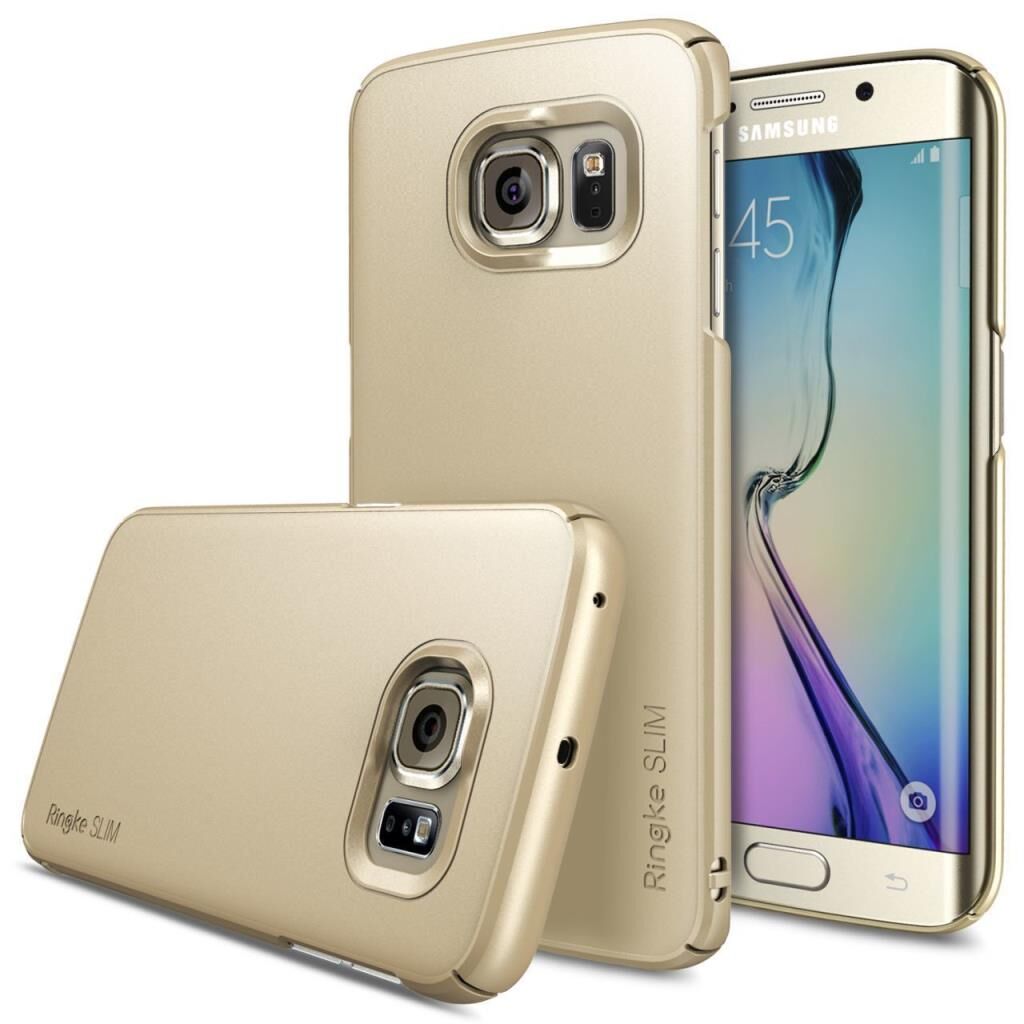 Ringke Slim Galaxy S6 Edge ile Uyumlu Kılıf Royal Gold 4 Tarafı Saran İnce Şık Tasarım