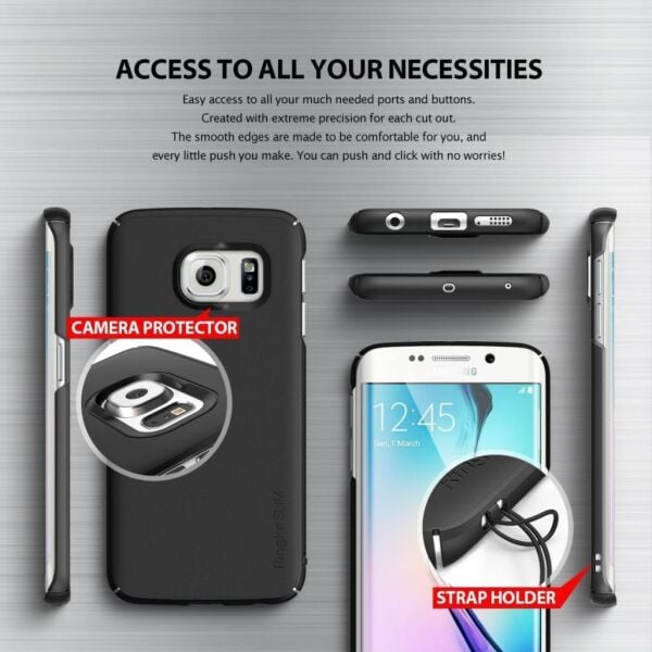 Ringke Slim Galaxy S6 Edge ile Uyumlu Kılıf Royal Gold 4 Tarafı Saran İnce Şık Tasarım