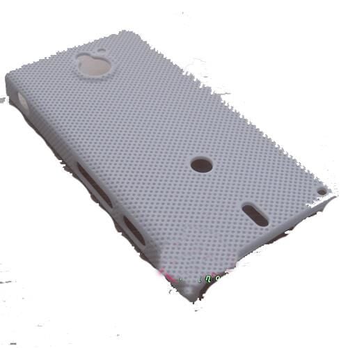 Xperia Sola MT27i ile Uyumlu PEPPER Delikli Sert Kauçuk Kılıf Beyaz