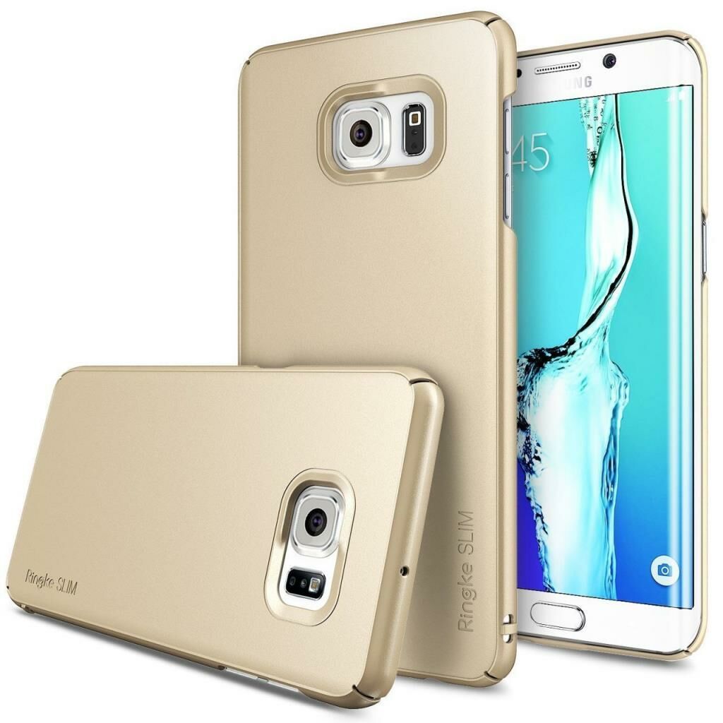 Ringke Slim Galaxy S6 Edge Plus ile Uyumlu Kılıf Royal Gold 4 Tarafı Saran İnce Şık Tasarım