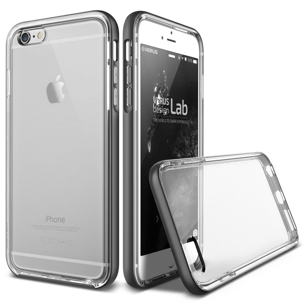 Verus iPhone 6/6S ile Uyumlu Crystal Bumper Series Kılıf Steel Silver