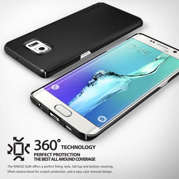 Ringke Slim Galaxy S6 Edge Plus ile Uyumlu Kılıf SF Black