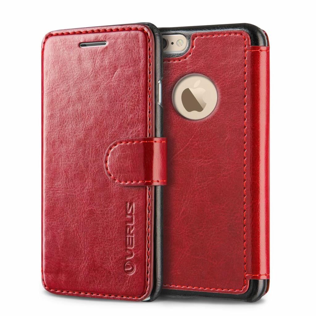 Verus iPhone 6 Plus ile Uyumlu Wallet Layered Dandy Diary Wine Black