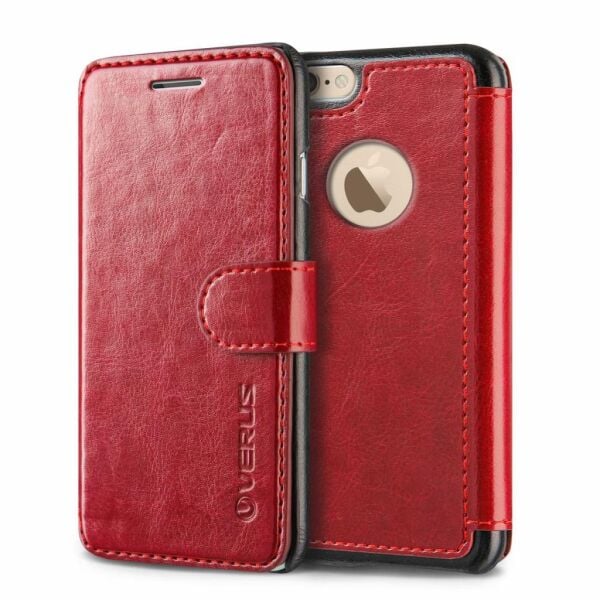 Verus iPhone 6 Plus ile Uyumlu Wallet Layered Dandy Diary Wine Black