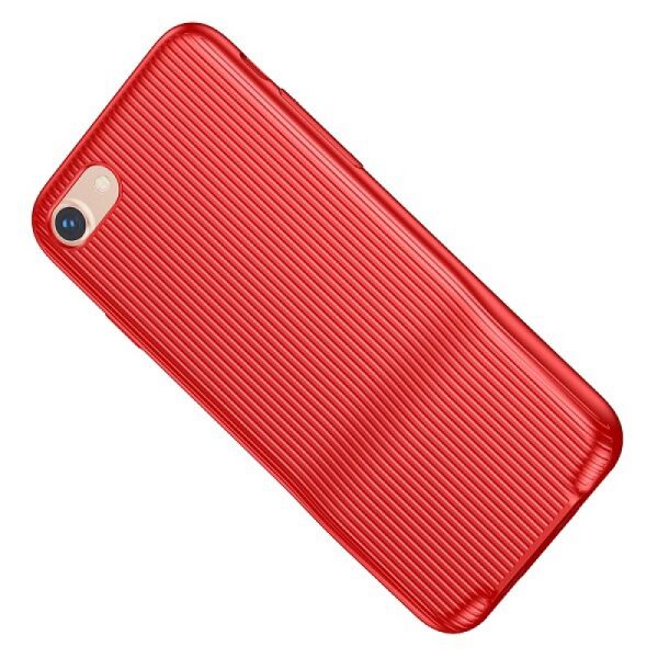 Baseus iPhone 7 / 8 ile Uyumlu Şarj ve Kulaklık Girişli Audio Case Kılıf Kırmızı