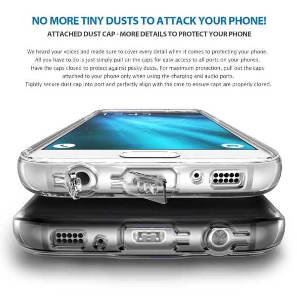 Ringke Air Galaxy S7 ile Uyumlu Kılıf Smoke Black Ultra Hafif Esnek İnce Renkli Transparan