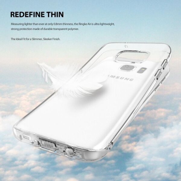 Ringke Air Galaxy S7 ile Uyumlu Kılıf Smoke Black Ultra Hafif Esnek İnce Renkli Transparan