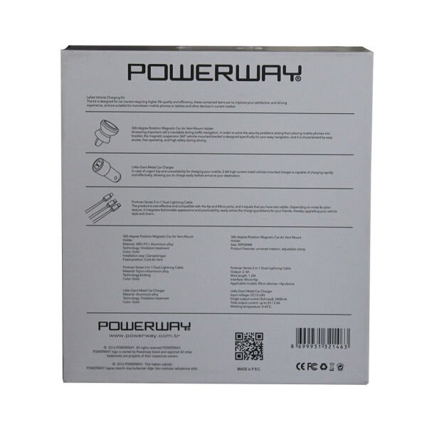 Powerway Universal Araç Telefon Tutucu + Başlık + Kablo Set GR01