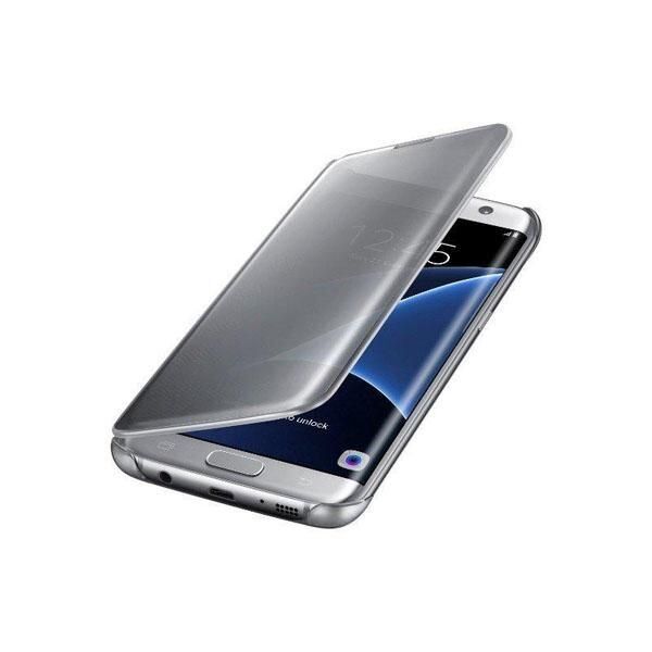 Galaxy S7 Edge ile Uyumlu Clear View Cover Fonksiyonel Kılıf (Gri) EF-ZG935CSEGWW (Out)