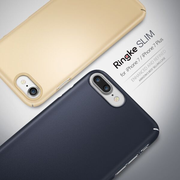 Ringke Slim iPhone 7/8 Plus ile Uyumlu KIlıf Gloss Parlak Black İnce Şık Tasarım