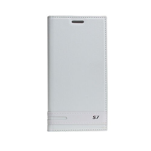 Galaxy S7 ile Uyumlu Kılıf Elite Serisi Yan Model Kapaklı Beyaz