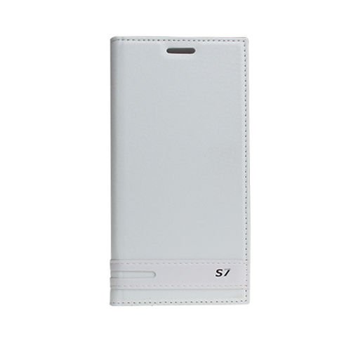 Galaxy S7 ile Uyumlu Kılıf Elite Serisi Yan Model Kapaklı Beyaz