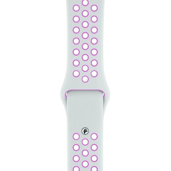 Apple Watch ile Uyumlu 42-44mm Silikon Kayış Beyaz/Pembe
